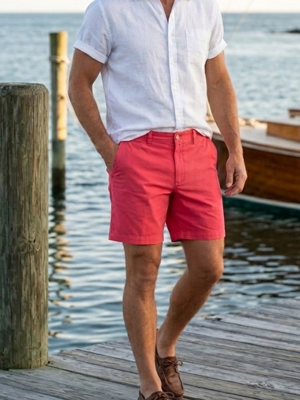 Coast Dock Shorts in Watermelon Red Pink. 7” Inseam. NWT. Men’s Size 36